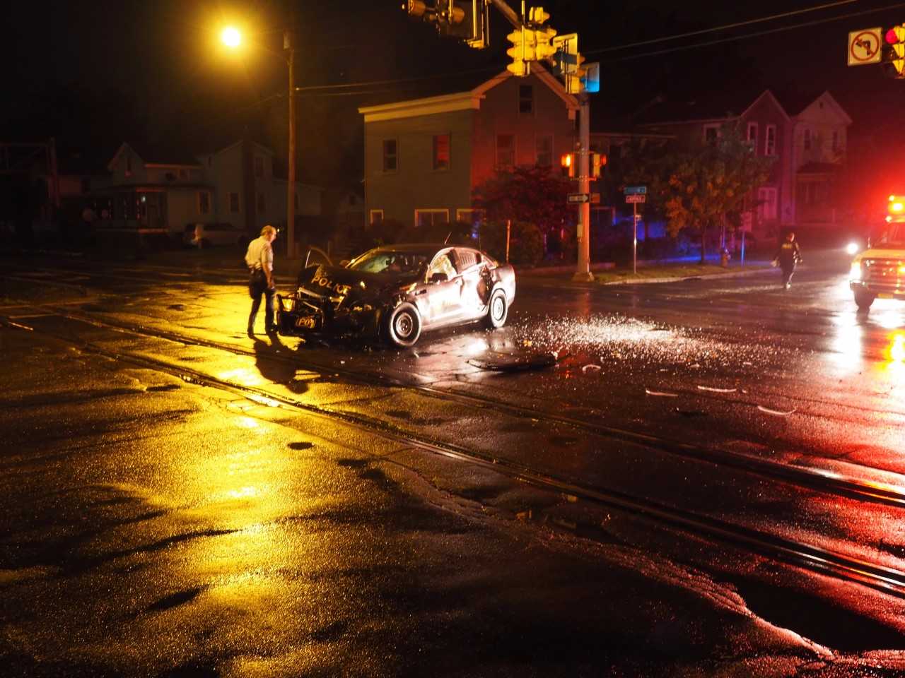 Police officers involved in car crash in City of Ithaca 870 AM 97.7FM