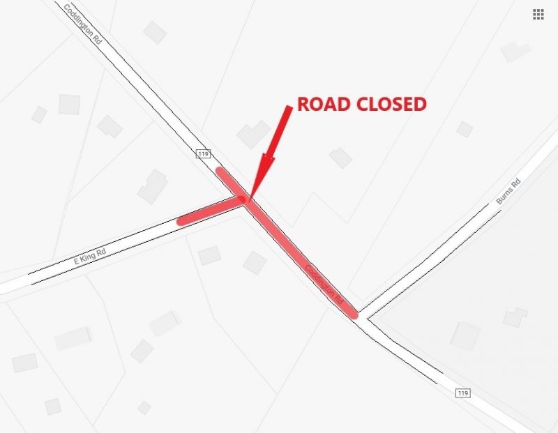 CODDINGTON ROAD/EAST KING ROAD TO BE SHUT DOWN 870 AM 97.7FM News