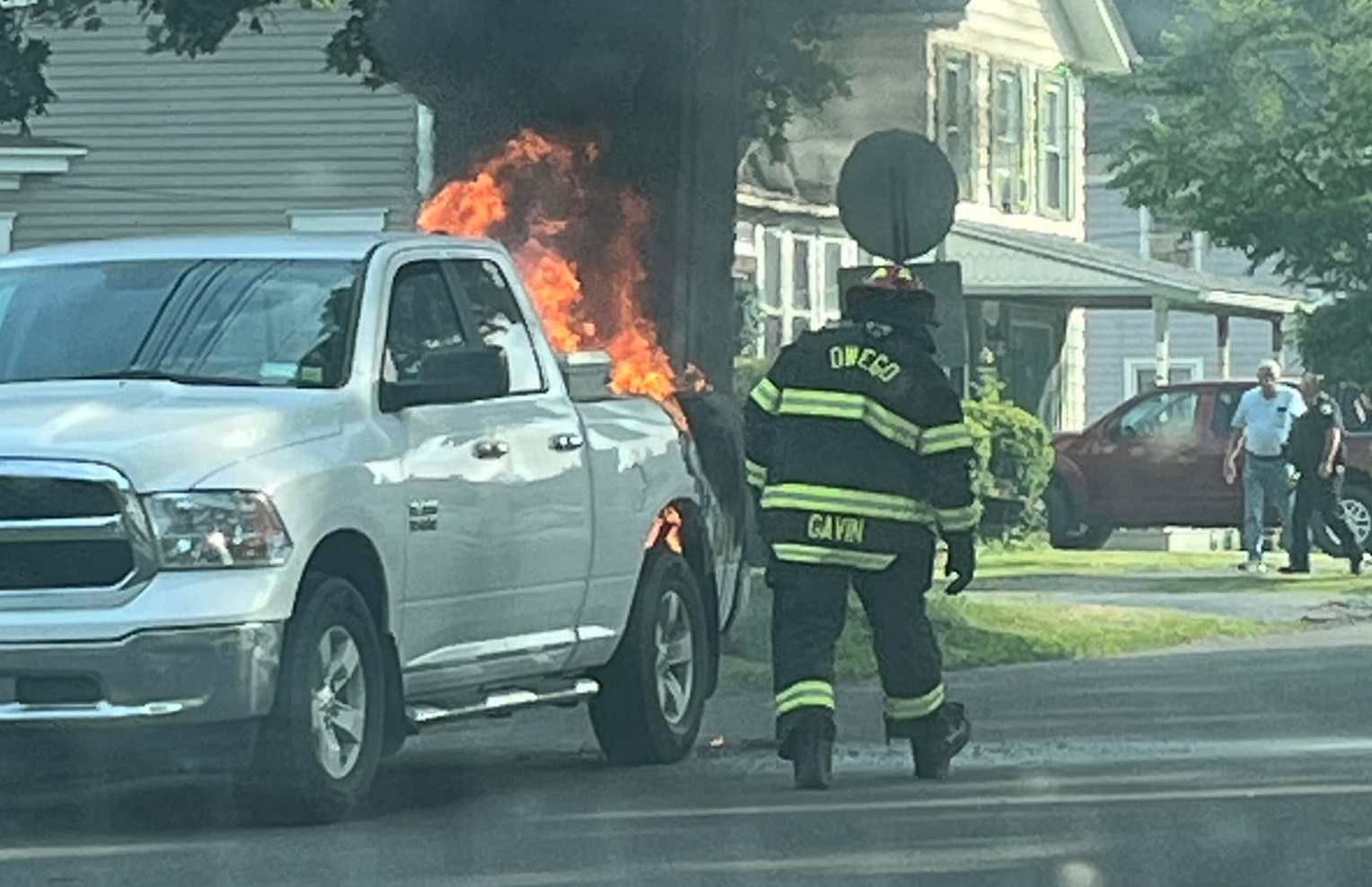Truck catches fire in Owego 870 AM 97.7FM News Talk WHCU